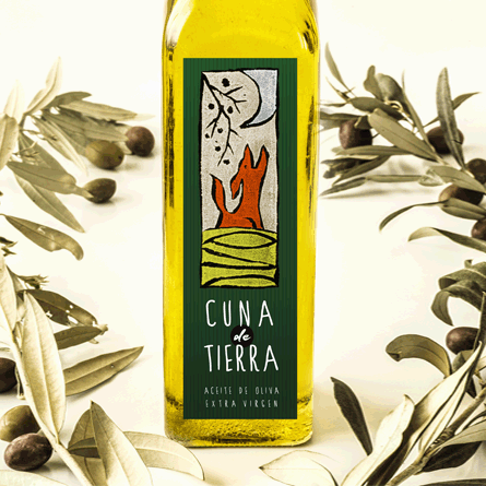 Etiqueta aceite de oliva Cuna de Tierra